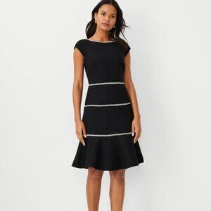 Ann Taylor Black Dress with Silver Accents